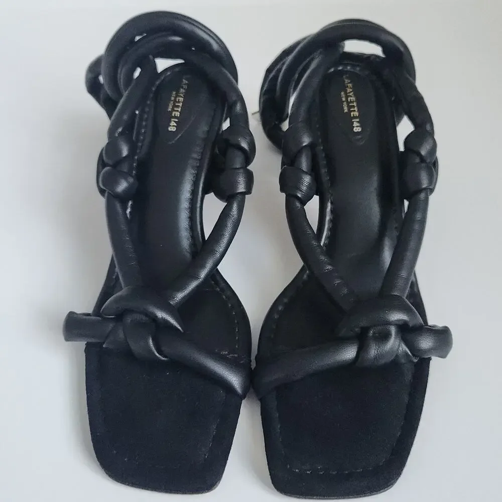 Lafayette 148 New York Delphine Leather Sandals - Picture 9 of 10